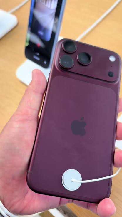 a burgundy iphone 18 displayed in sri lanka