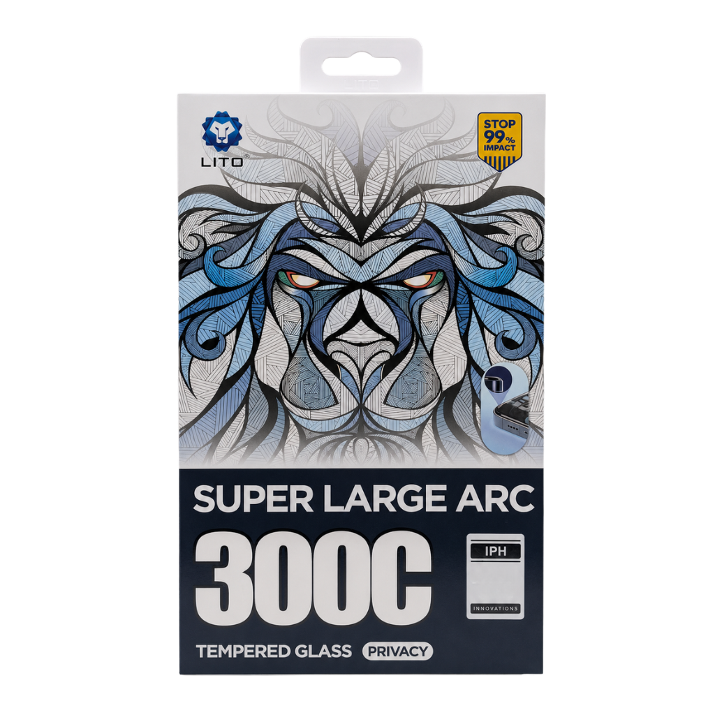 Lito 300c Super Large ARC Privacy Tempered Glass Screen Protector