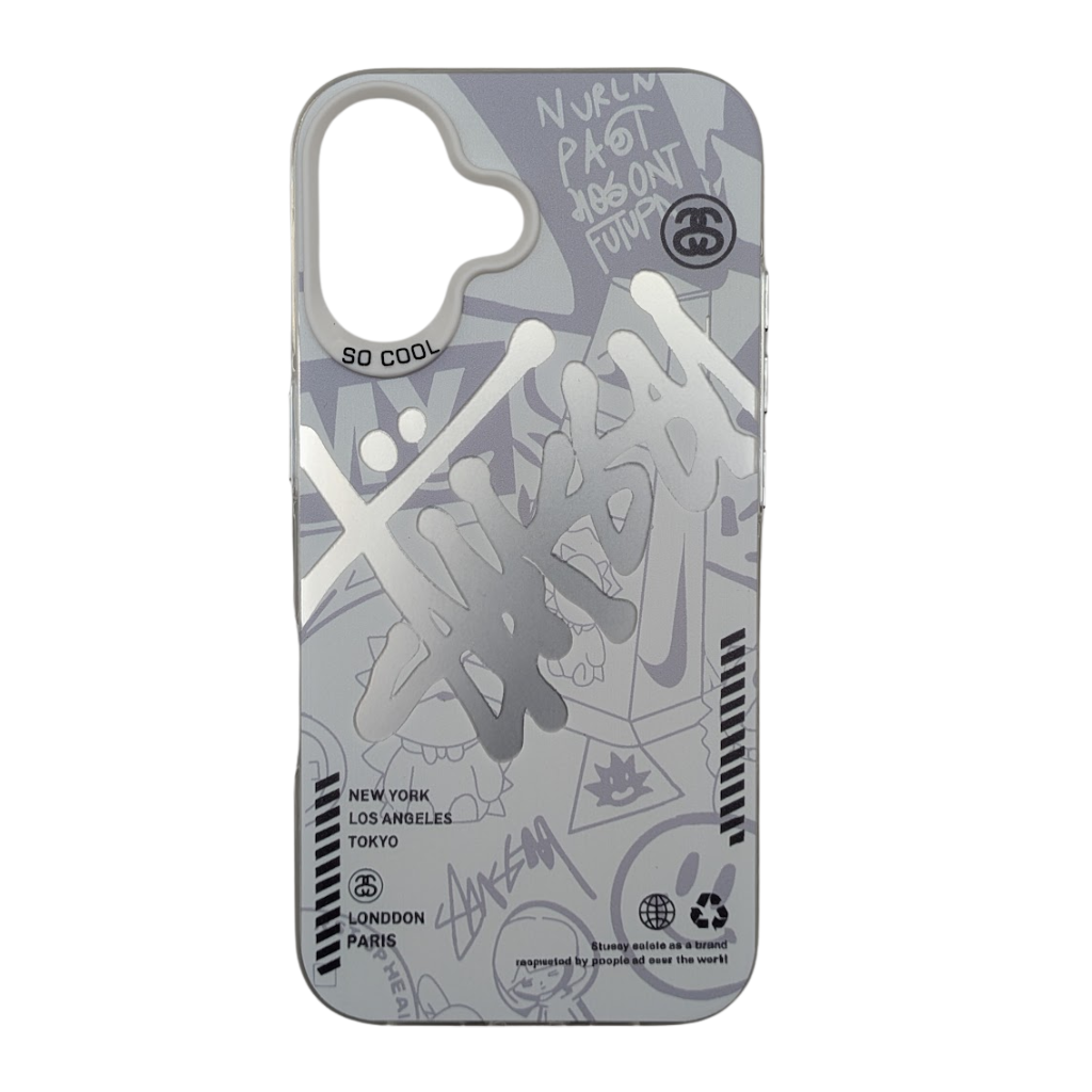 UV Print Cover - Stussy Silver White