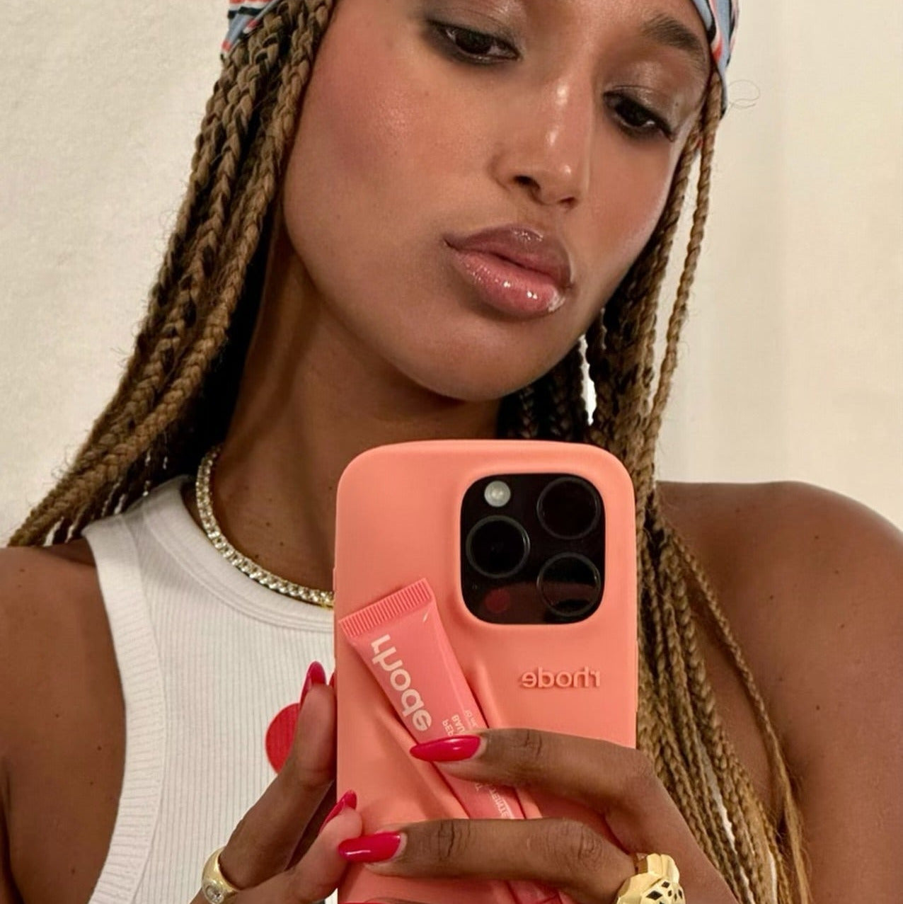 Silicone Lip Case for iPhone - Peach Pit