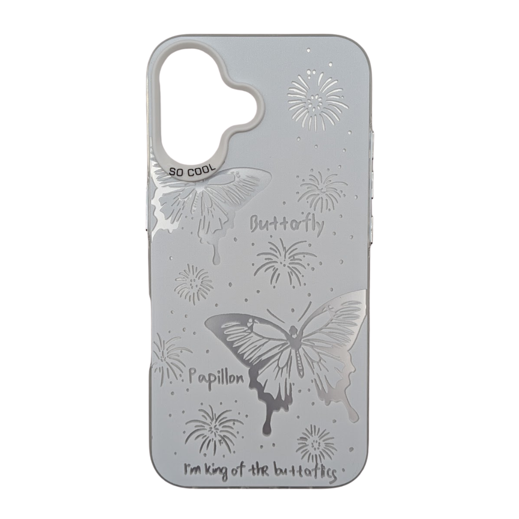 UV Print Cover - Silver Butterfly