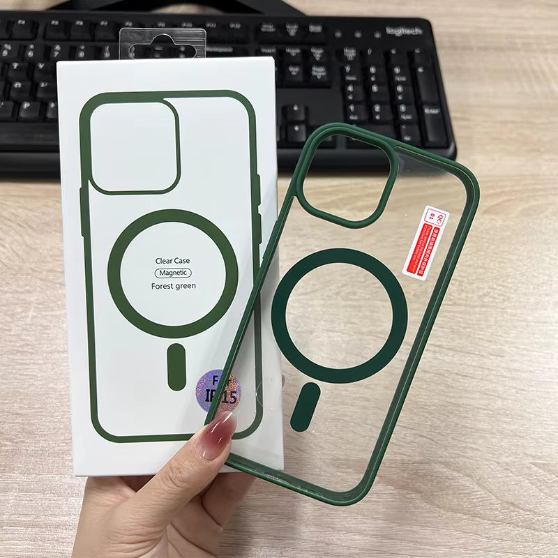 Magcore Clear iPhone Case Forest Green