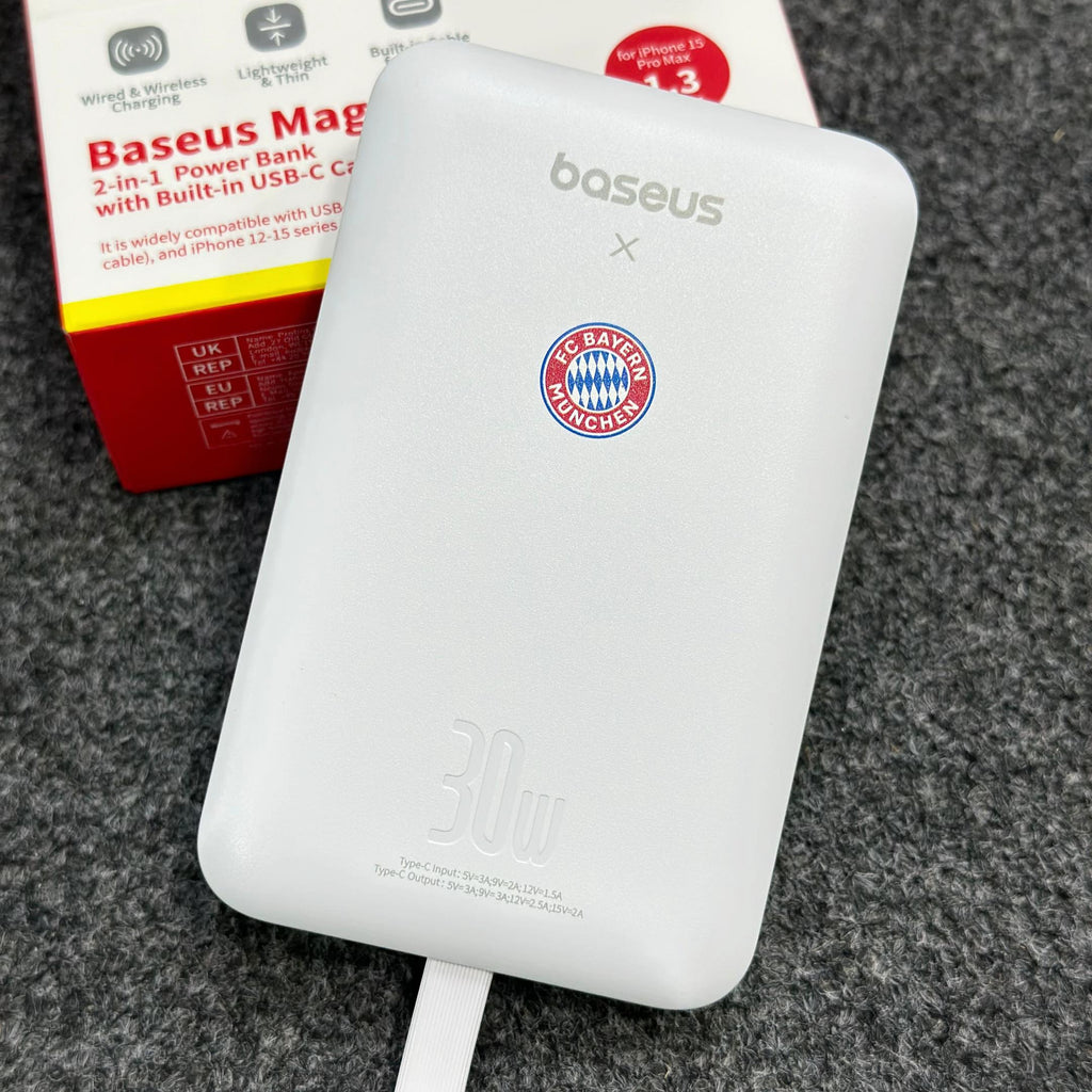 10000 mAh Baseus Magnetic 2 in 1 Power Bank with Built-in Type C Cable