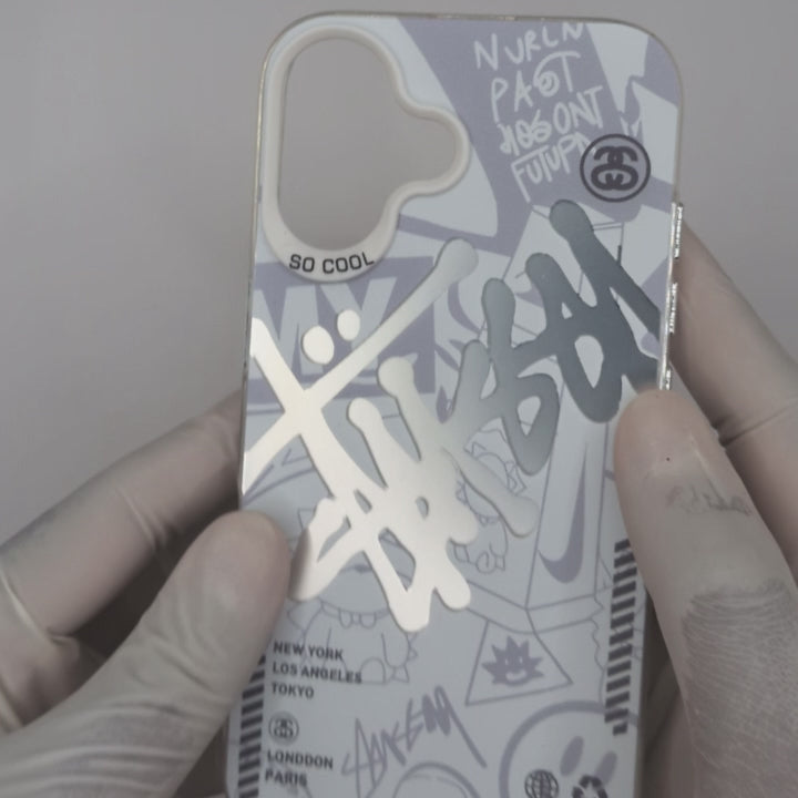 UV Print Cover - Stussy Silver White
